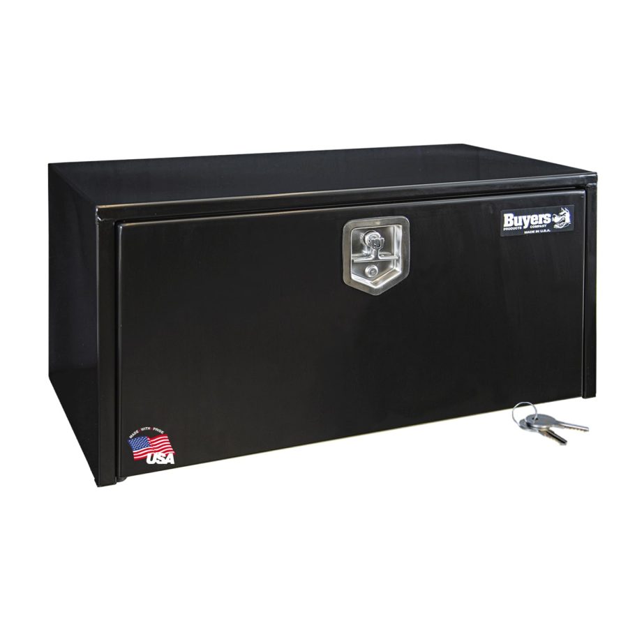 BUYERS PROD 1702305 Black Steel Underbody Truck Box With Lockable T-Handle Latch, 18 x 18 x 36 Inch, Made In the USA, Contractor Tool Box, Tool Chest For Storage & Organization, Durable Job Box