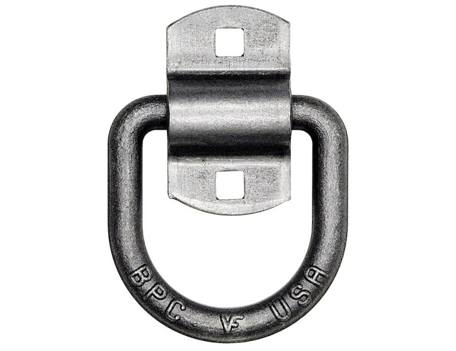 BUYERS PROD B38 D-RING 1/2INFORGED 2-1/2X2-3/8W/2HL, 1/2 Inch Ring Diameter; 4080 Pound Working Load Limit; Steel; With 2 Hole Bracket; Single