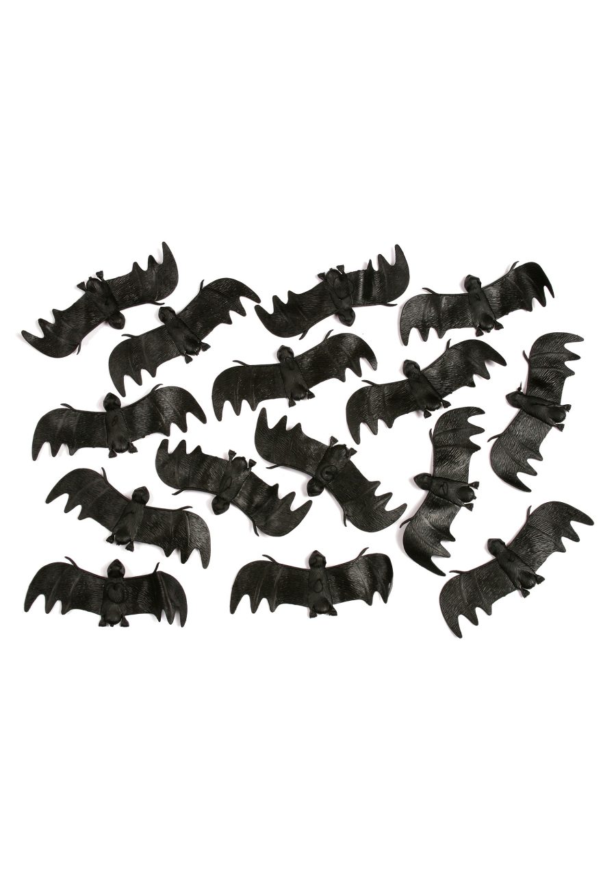 Bag of 15 Black Bats Decoration