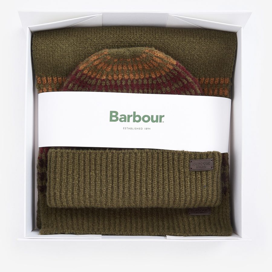 Barbour Branton Knit Beanie & Scarf Gift Set