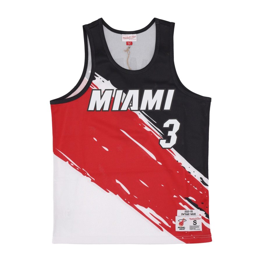 Basketball Type Men's Tank Top Nba Paint Brush Mesh Tank No 3 Dwyane Wade Miahea Multi/white