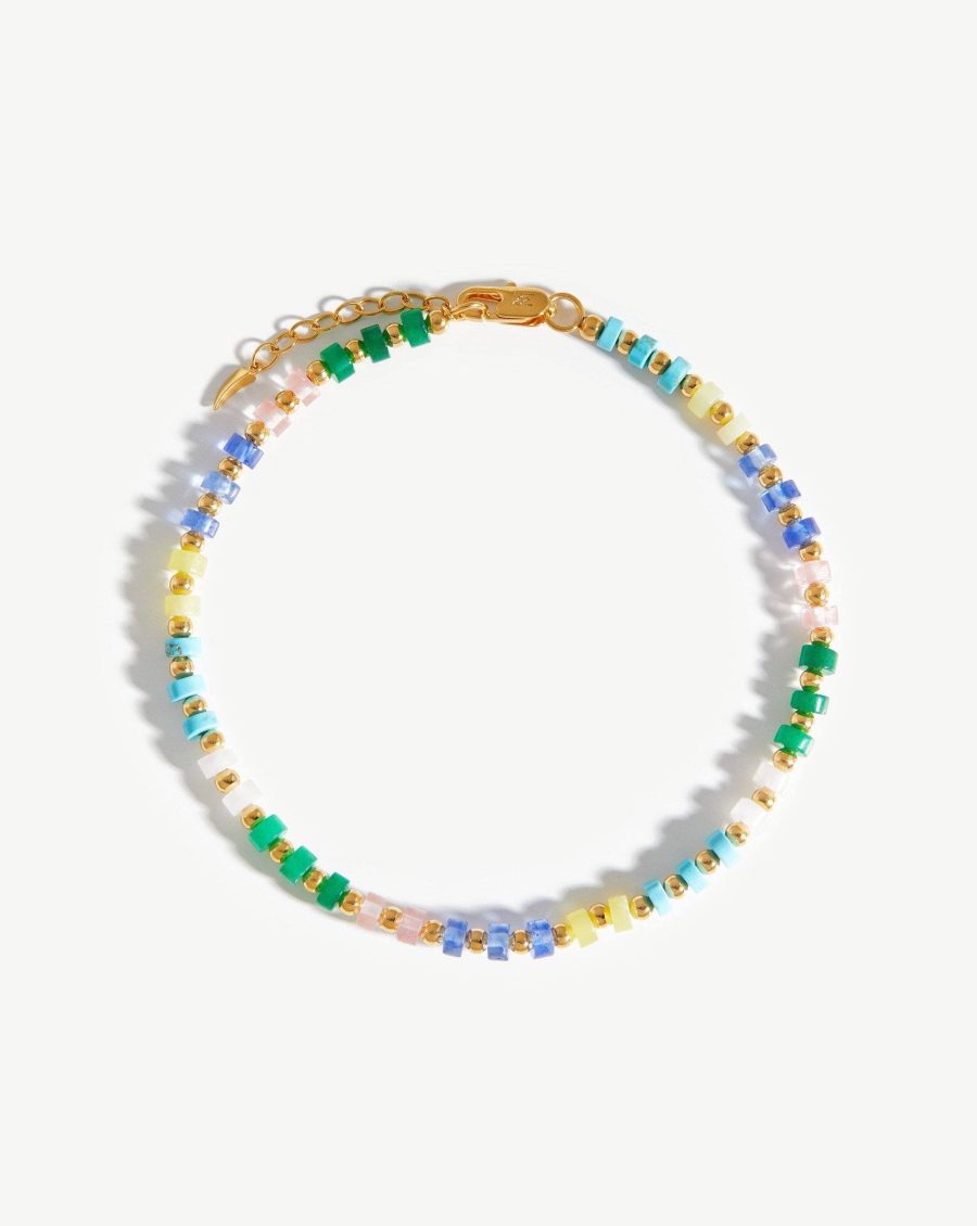 Beaded Anklet | 18k Gold Plated/Multi Pastel Beaded