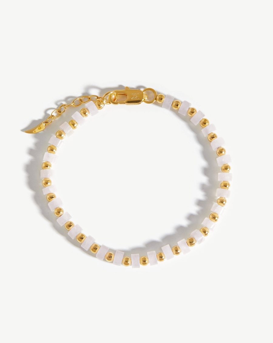 Beaded Bracelet | 18k Gold Plated/White