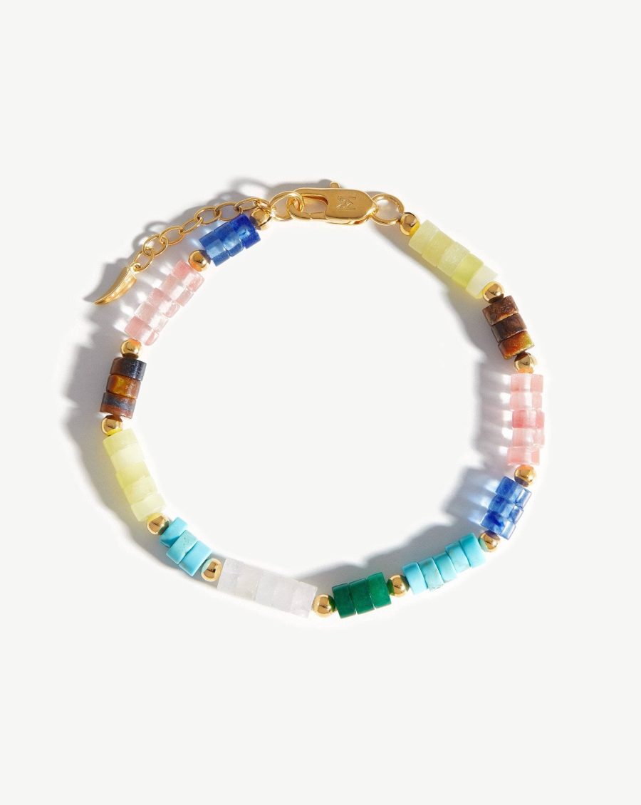 Beaded Stack Bracelet | 18k Gold Plated/Multi Bright Beaded