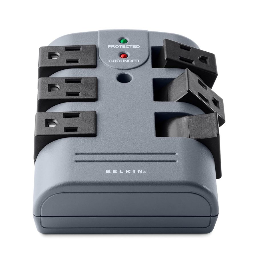 Belkin 6-Outlet Pivot-Plug Surge Protector w/ Wall Mount - Ideal for Mobile Devi