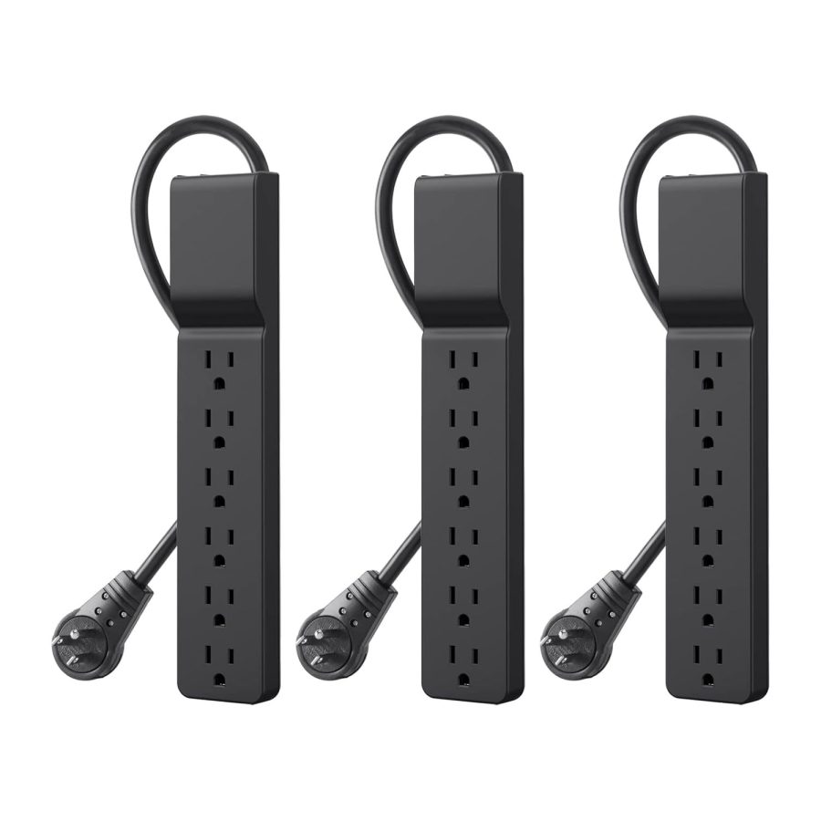 Belkin Power Strip Surge Protector with 6 AC Multiple Outlets - Flat Rotating Pl