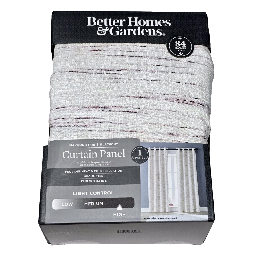 Better Homes & Gardens Maroon Stripe Blackout Curtain Panel Heritage Russet