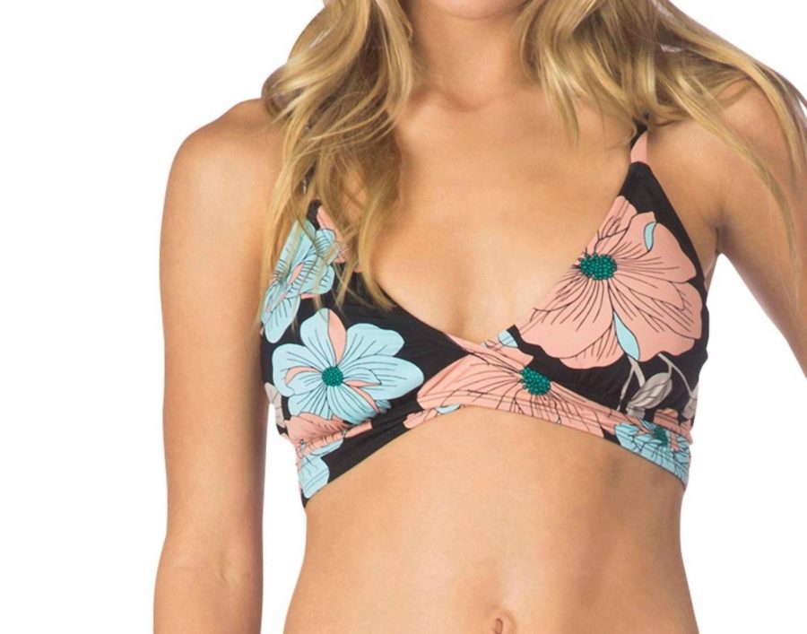 Bikini Lab wrap bralette bikini top in BIK 40 FLOWER WEEK