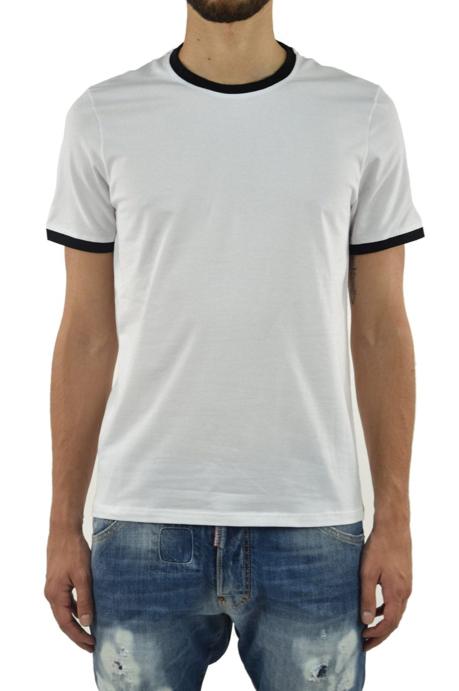 Bikkembergs Black and White T-Shirt Men Cotton Mod.T32P0751120045360