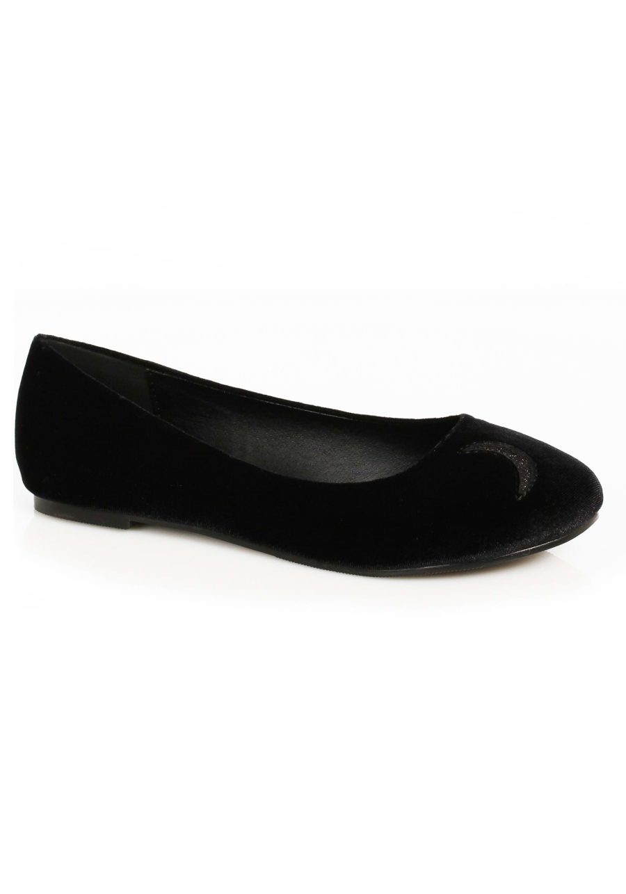 Black Crescent Women's Witch Flat