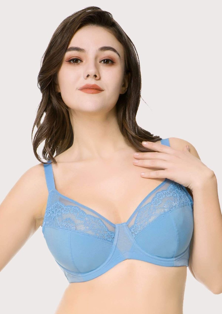 Black/Blue/Red/Green Unlined Comfort Bra | HSIA - Light Blue / 34C