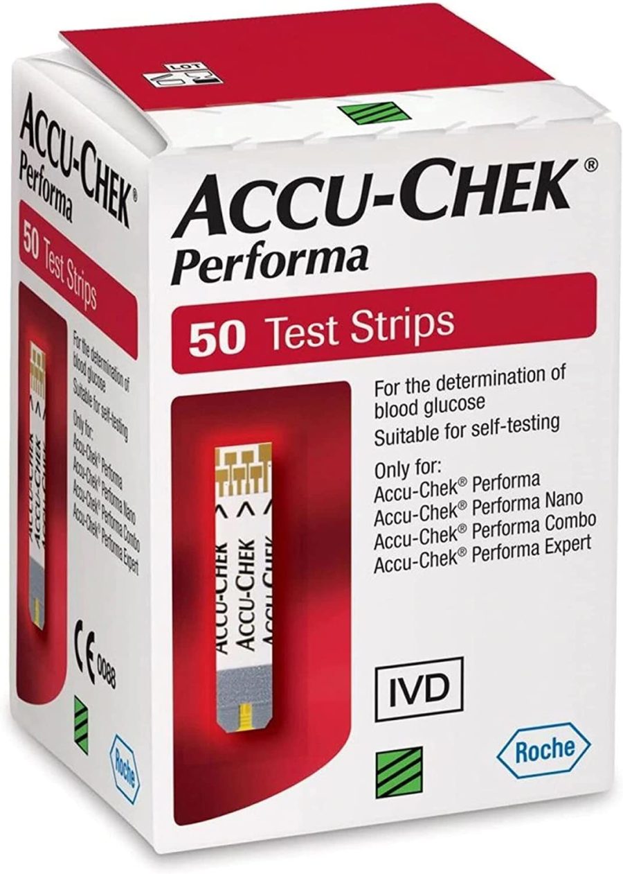 Blood Glucose Test Strips - 50 Strips for Accu Cheek Performa