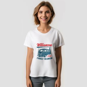 Blue Retro RV Camper Family Reunion T-Shirt