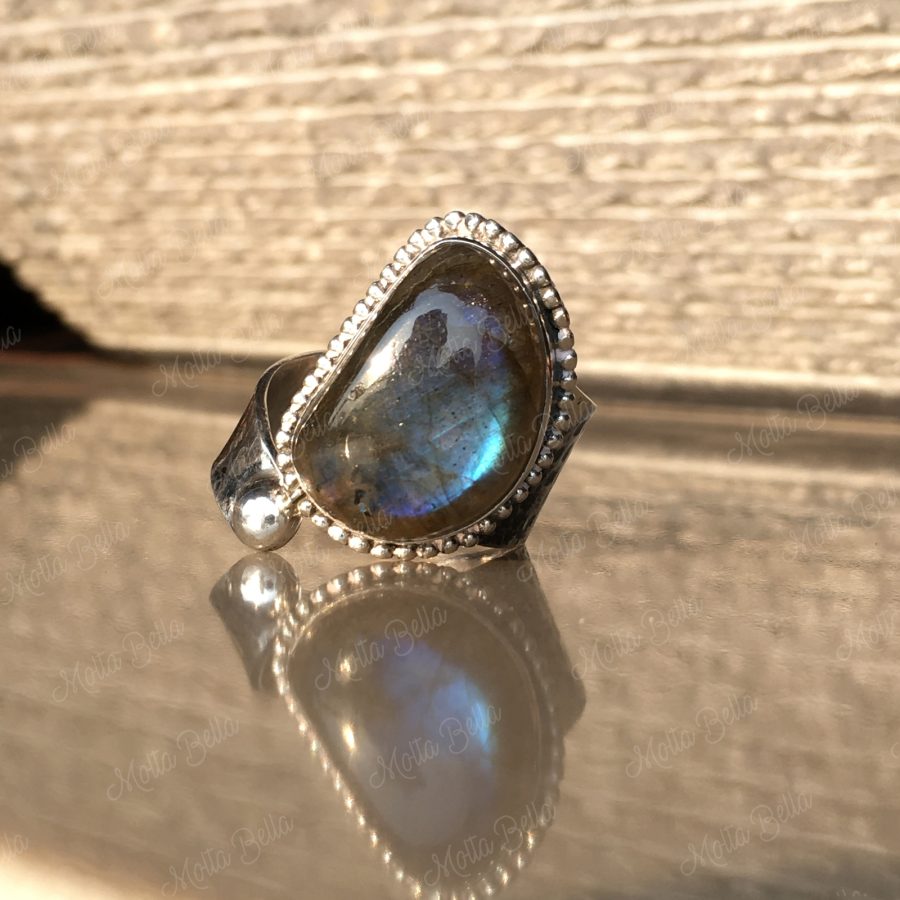 Boho Ring, Labradorite Ring, 925 Sterling Silver Ring for Women, Gemstone Ring