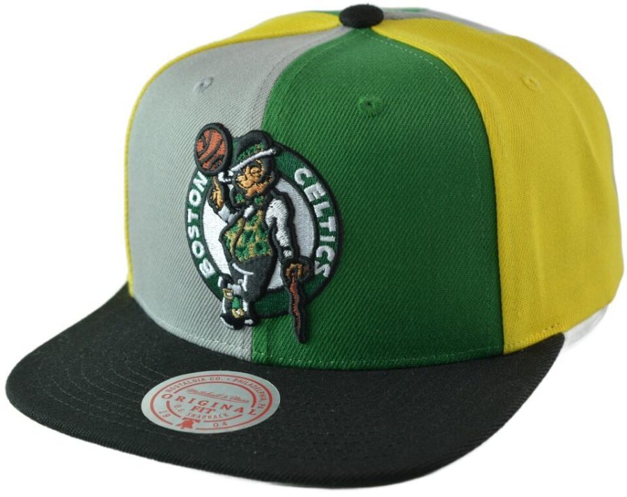 Boston Celtics Mitchell & Ness NBA Pinwheel Basketball Men's Snapback Cap, Hat