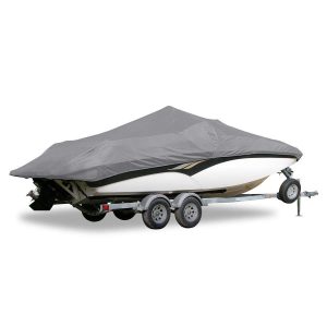 CARVER 71219S-11 STYLED-TO-FIT BOAT COVER FOR19.5FT V-HULL CENTER CONSOLE SHALLOW DRAFT BOATS - GREY