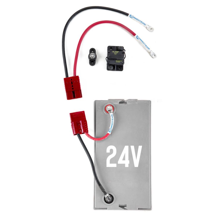 CONNECT-EASE RCE24VSCK 24 VOLT SINGLE CASE BATTE, Provides Power Connection To 24 Volt Trolling Motor; 50 To 120 Ampere Rating; 6 AWG; With Quick Connect Plug For Easy Removal Of Battery After Wiring