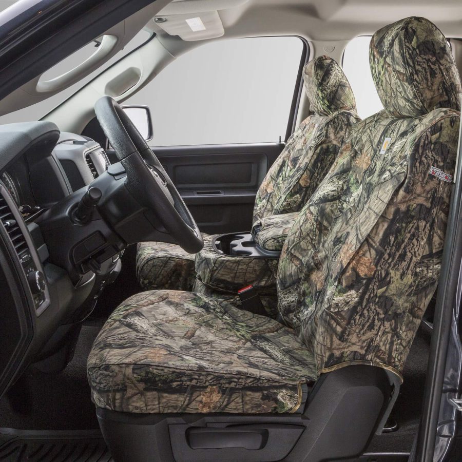 COVERCRAFT SSC3457CAMB Carhartt Mossy Oak Camo SeatSaver Front Row Custom Fit Seat Cover for Select Ram Models - Duck Weave (Break-Up Country)