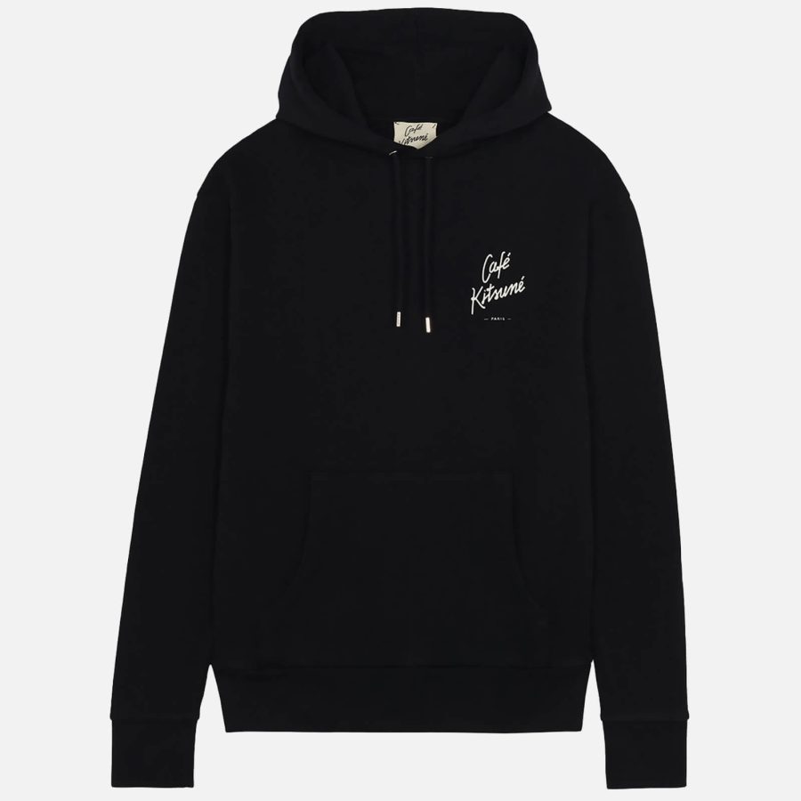 Café Kitsuné Logo-Print Cotton-Jersey Hoodie - S