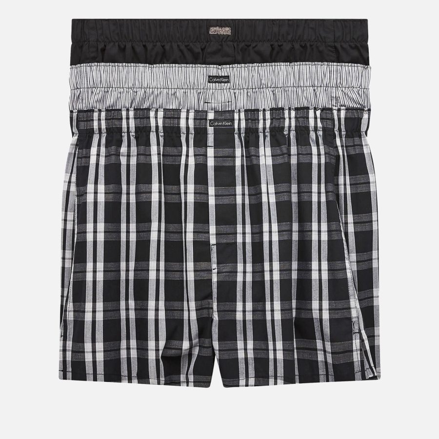 Calvin Klein Three-Pack Cotton-Blend Boxer Shorts - L