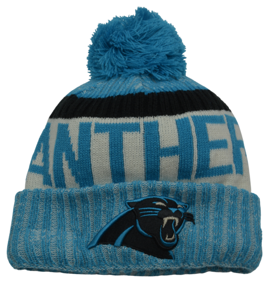 Carolina Panthers New Era NFL Football Team Sport Knit Beanie Pom Pom Winter Hat