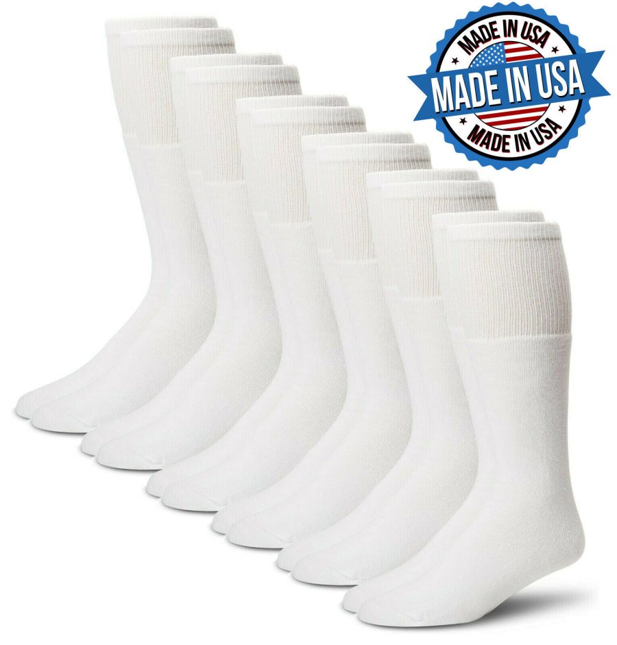 Carolina Ultimate Men Sport Cushion Cotton Athletic Mid Calf Tall Tube Sock 6 PK