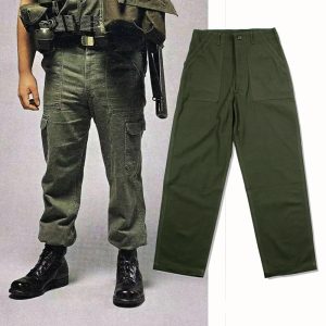 Casual Military Style Classic Straight Army Green Cargo Pants