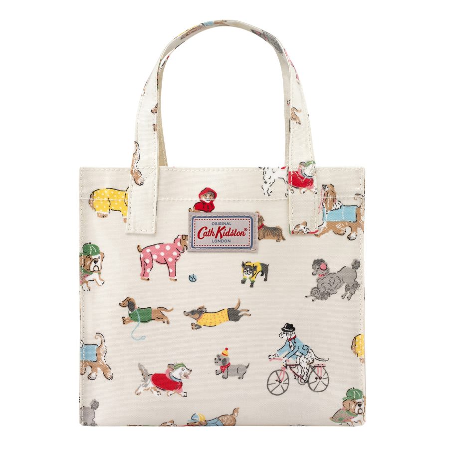 Cath Kidston Small Bookbag Mini Size Tote Lunch Bag Tote Small Park Dogs Cream