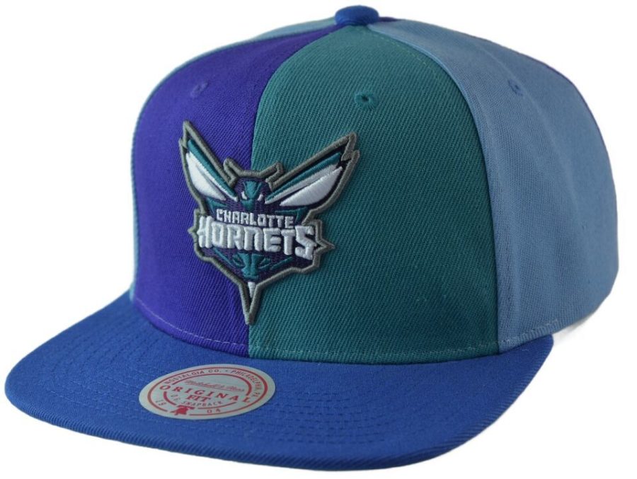 Charlotte Hornets Mitchell & Ness NBA Pinwheel Basketball Men's Snapback Cap,Hat