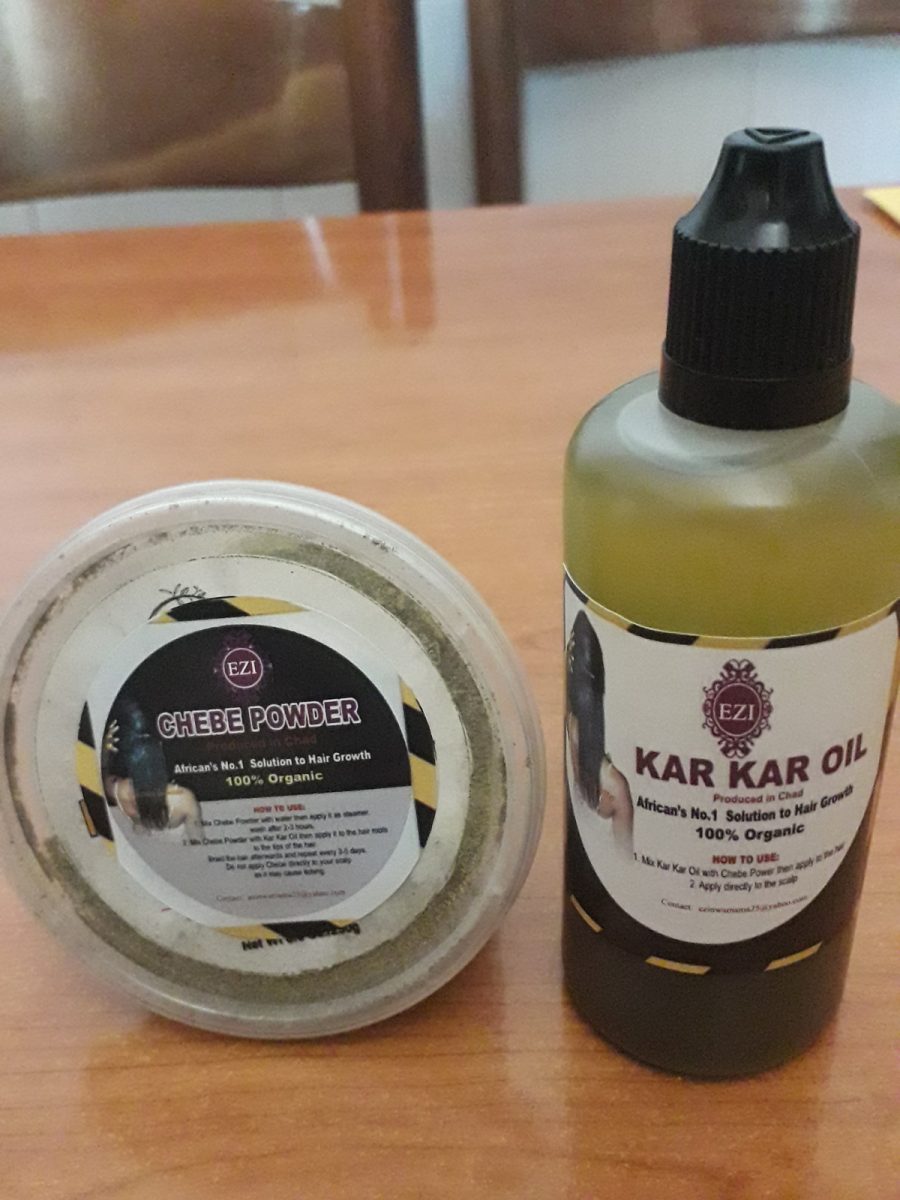 Chebe Powder and karkar oil for faster hair growth. 100% natural