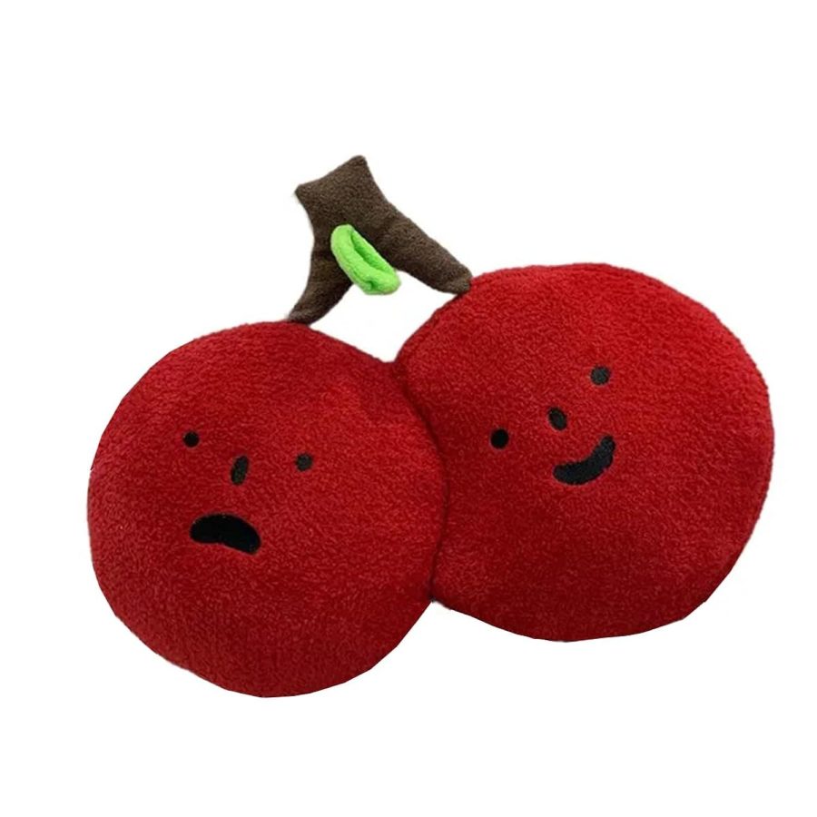 Cherries Plush Pillow - 15.7 * 13 Inch Fruit Cherry Plush With Expression Design