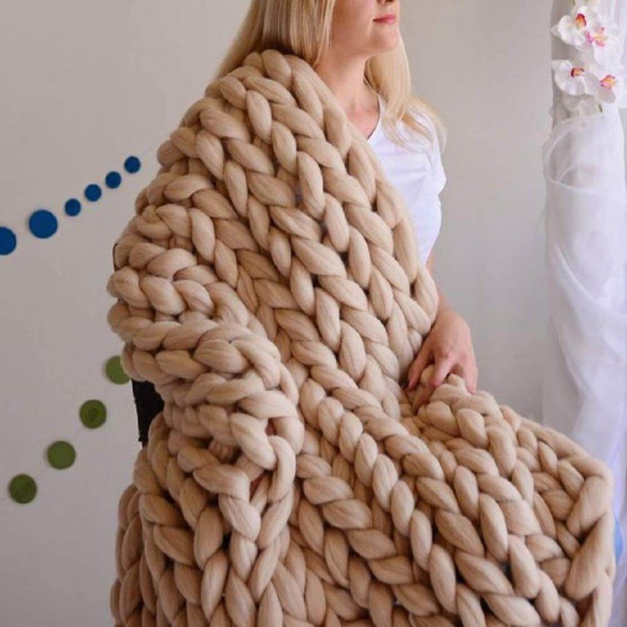 Chunky Knit Throw Blanket