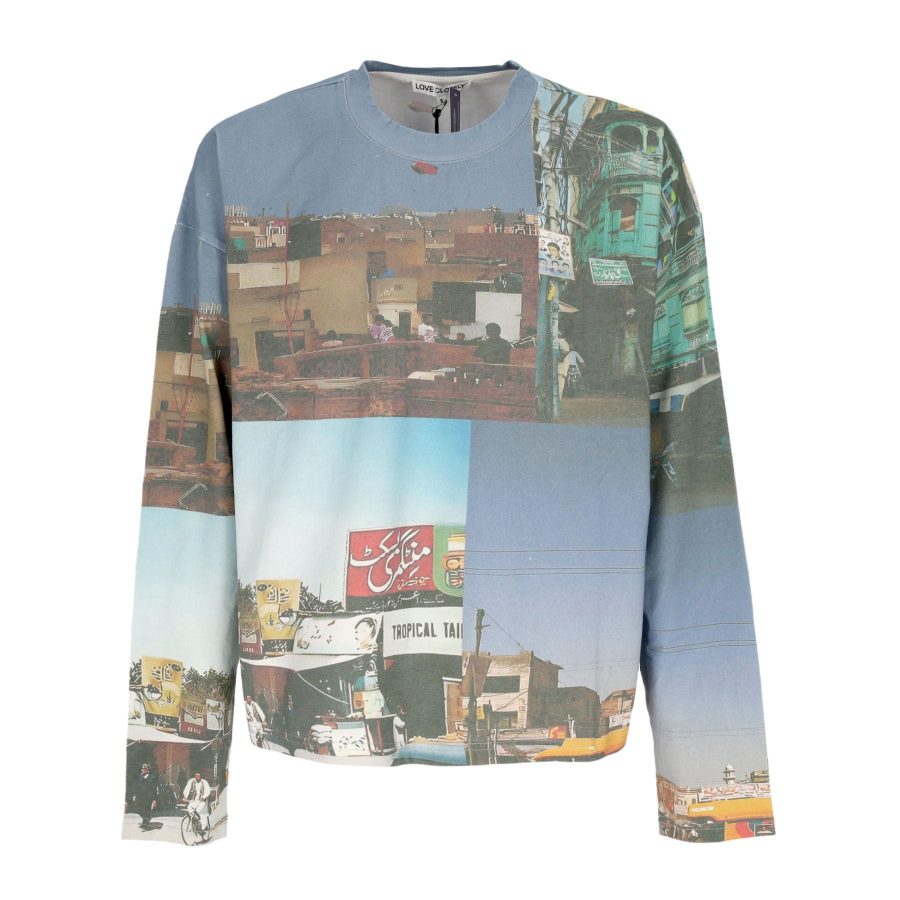 City Men's Long Sleeve T-Shirt L/s Tee Multi