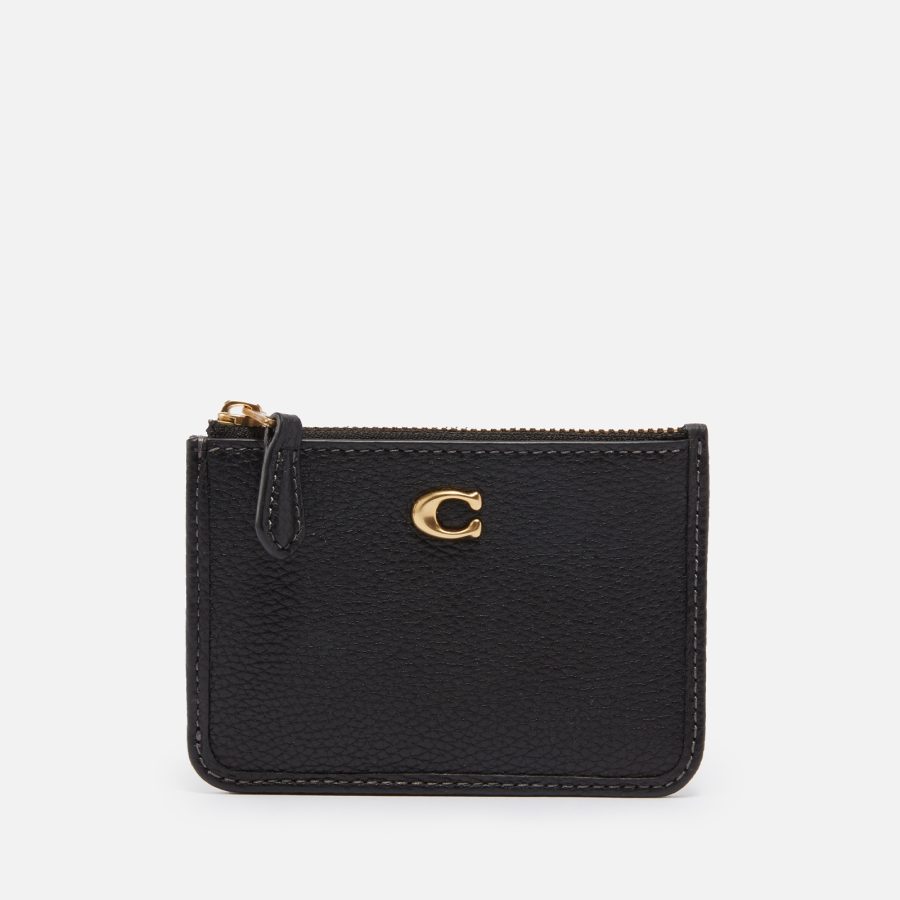 Coach Pebble-Grain Leather ID Mini Cardholder