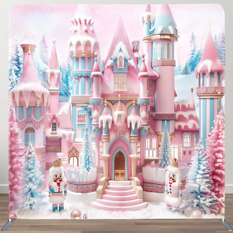 Colorful Snowy Castle Soldier Pillow Case Backdrop - Aperturee