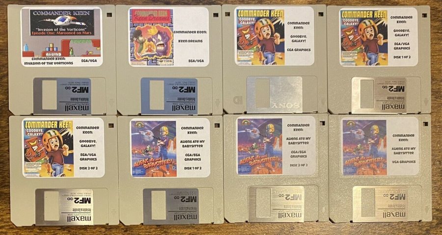 Commander Keen Complete Collection Vintage Games MS-DOS IBM PC 8-Disk Floppy Set