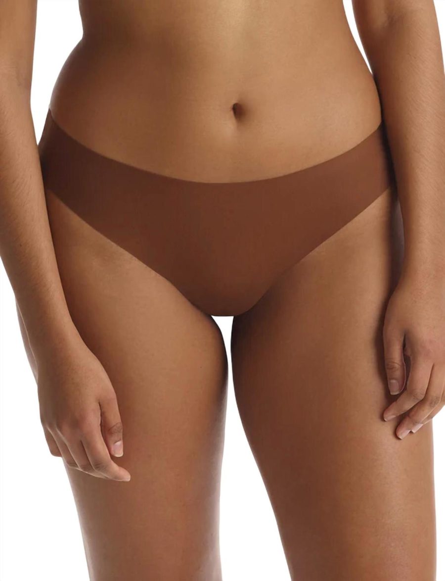 Commando butter mid-rise thong underwear in Cinnamon