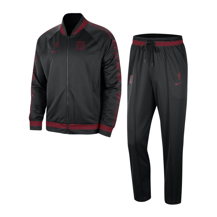 Complete Tracksuit Men's NBA Courtside Starting Five Dri Fit Tracksuit Miahea Black/tough Red