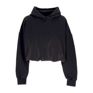 Corrosive Flames Hoodie Black Women's Cropped Hoodie