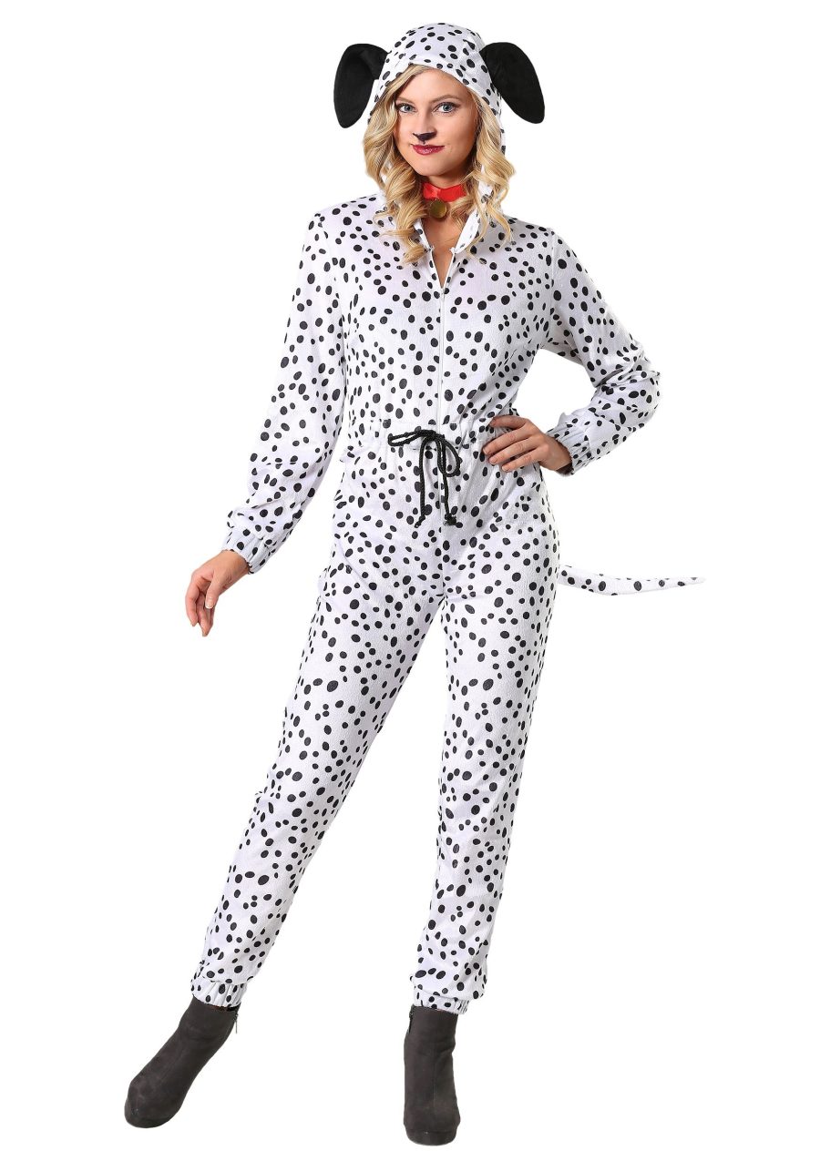 Cozy Dalmatian Plus Size Women's Jumpsuit Costume