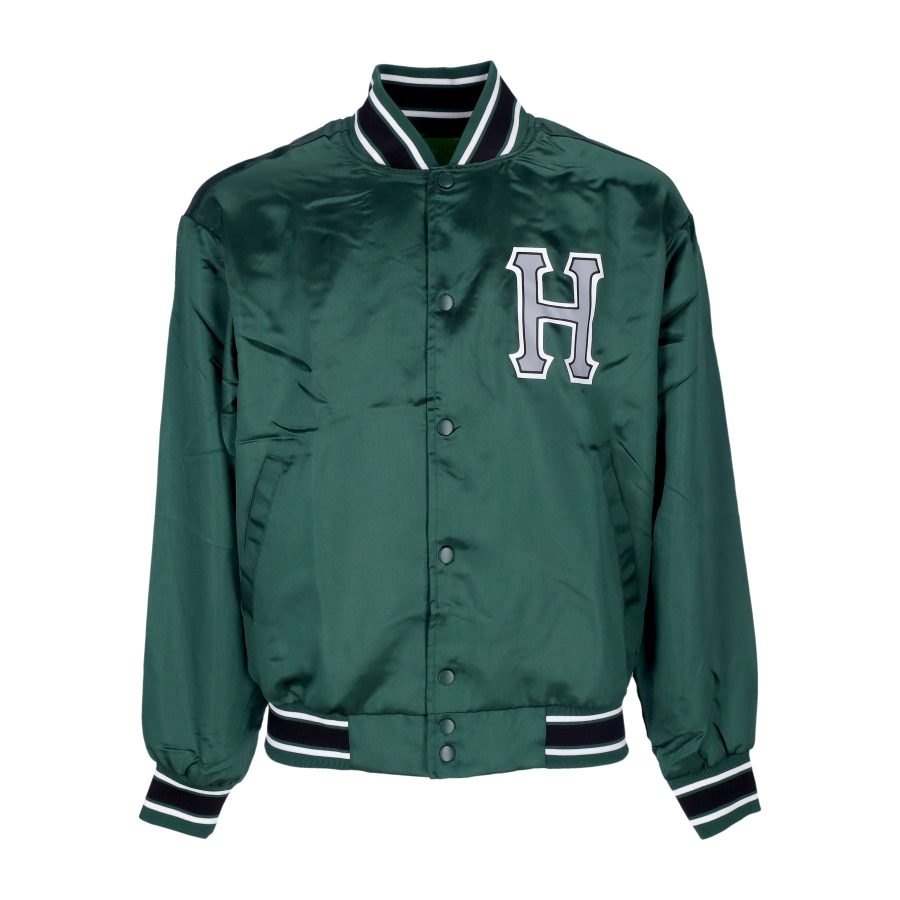 Crackerjack Satin Baseball Jacket Men's Bomber Jacket Forest Green