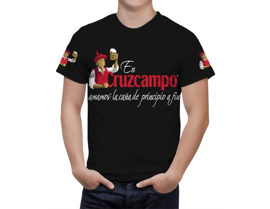 Cruzcampo Beer Logo Black Short Sleeve T-Shirt Gift New Fashion