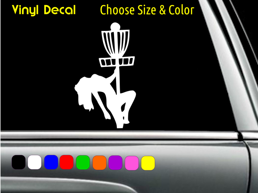 DISC GOLF Lady Pole Dancer Decal Laptop Car Window Sticker CHOOSE SIZE COLOR