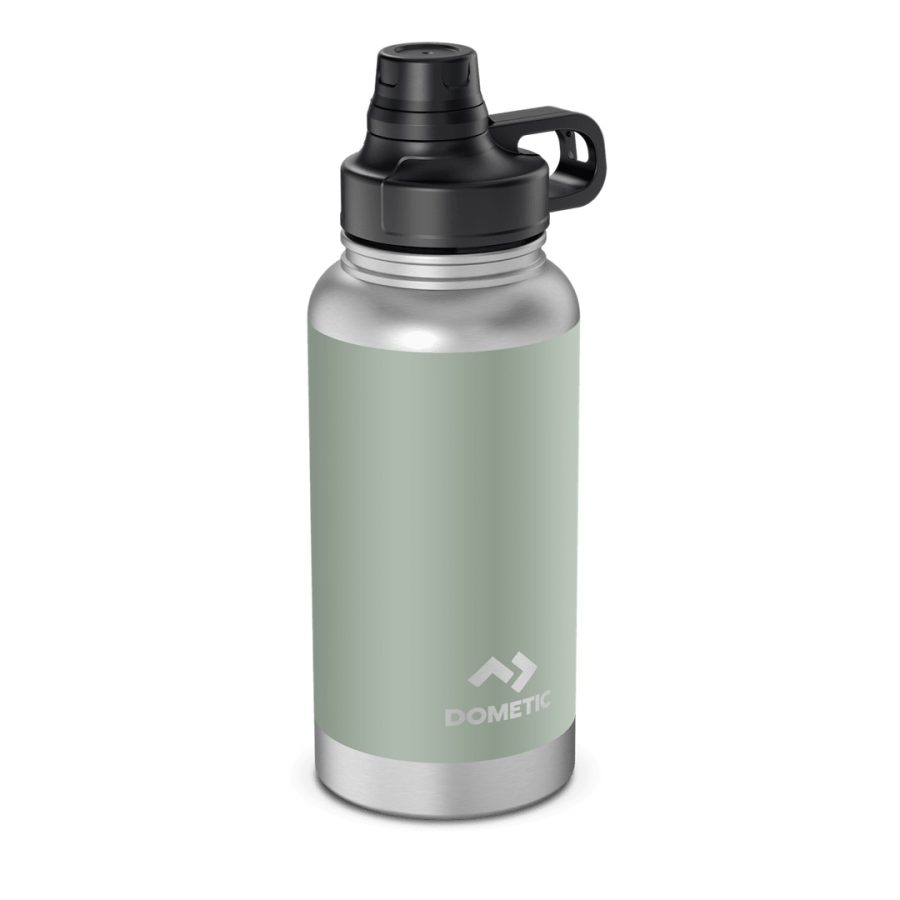 DOMETIC 9600050876 32OZ THERMO BOTTLE MOSS, 30 Ounce/ 900 Milliliter Capacity; Sport Lid; Double Wall Insulated - Retains Temperature UpTo 12 Hours For Hot And 24 Hours For Cold; Without Handle; With Dometic Logo; Moss; Stainless Steel; Dishwasher Safe