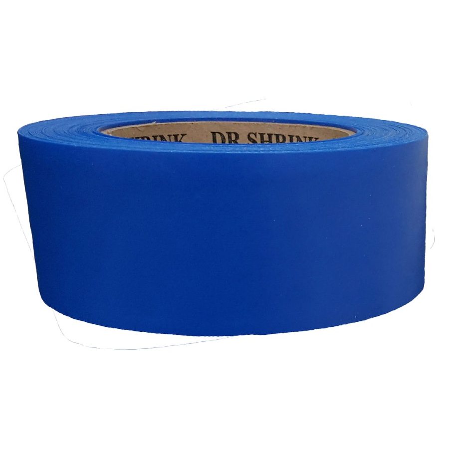 DR.SHRINK DS-702B 2FT X 180FT 9 MIL BLUE, Used To Tape Seams/ Patch Holes And Secure Zipper Access Doors; Synthetic Rubber Based Clear Adhesive; 180 Foot Length x 2 Inch Width x 9 Mil Thickness; Moisture Resistant; Blue; Oriented Polyethylene; Single