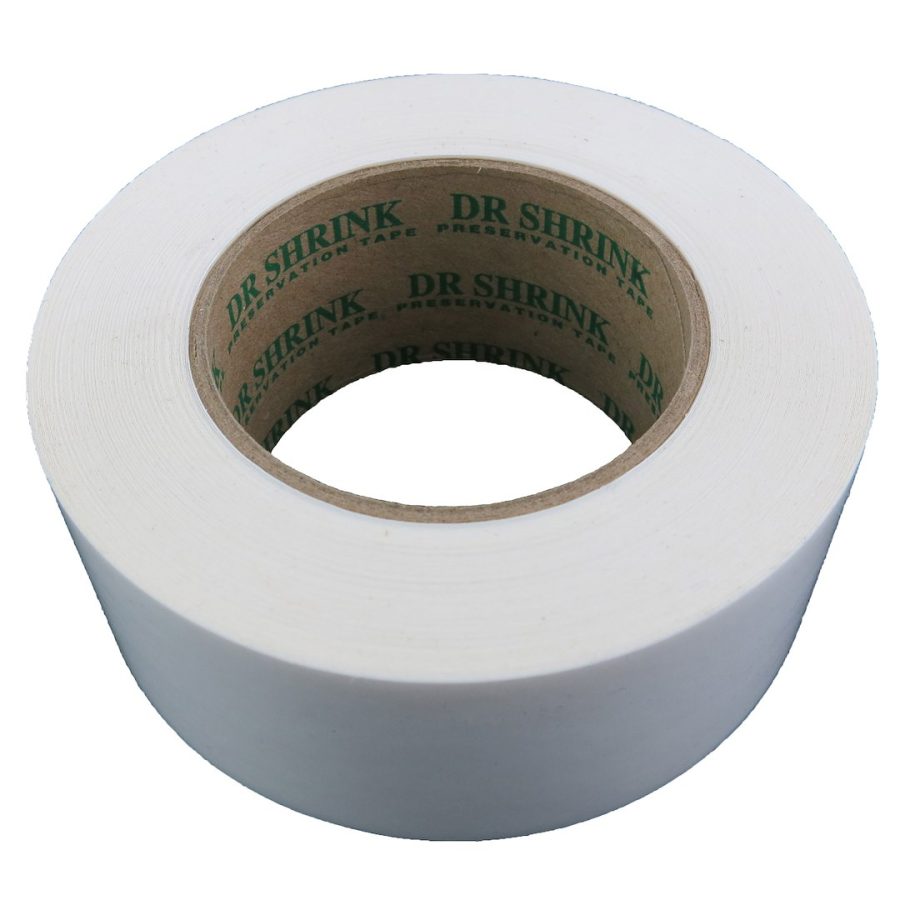 DR.SHRINK DS-712W 2FT X 108FT 9 MIL WHITE, Used To Secure Dr Shrink Storage And Transportation Cover Material; Synthetic Rubber Based Clear Adhesive; 108 Foot Length x 2 Inch Width x 10 Mil Thickness; Waterproof; White; Oriented Polyethylene; Single