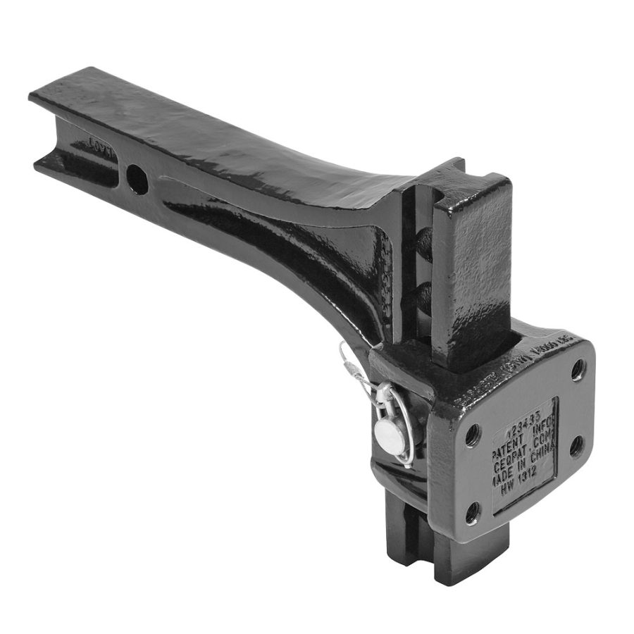 DRAW-TITE 63072 ADJUSTABLE PINTLE MOUNT 14 000 LBS, 2 Inch Receiver Mount; 14000 Pound Gross Trailer Weight; Cast Shank; Adjustable Height Up To 10-1/2 Inch; Black Powder Coated