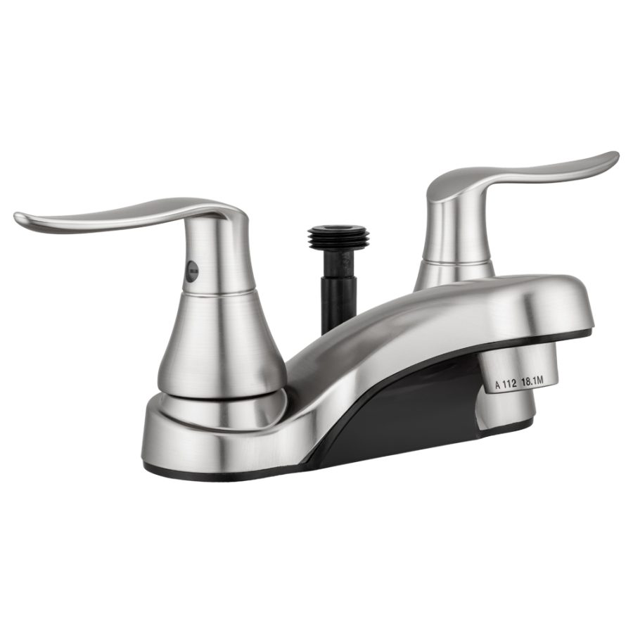 DURA FAUCET DF-PL720LH-SN LAVATORY FAUCET, Used For Lavatory; Single Piece 4 Inch Deck Mount With Shower Diverter; Brushed Satin Nickel/ Plastic; 2 Hole Application; Washerless Cartridge Valve