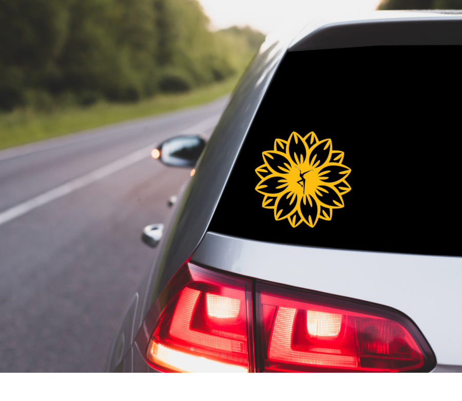 Dave Matthews Band DMB Fire Dancer Sunflower Vinyl Decal Car Laptop Tumbler 4"