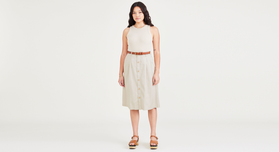 Dockers Midi Skirt, Women's, Khaki 24